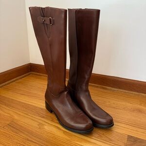 Blondo Waterproof Volly Leather Riding Boots - Dark Brown